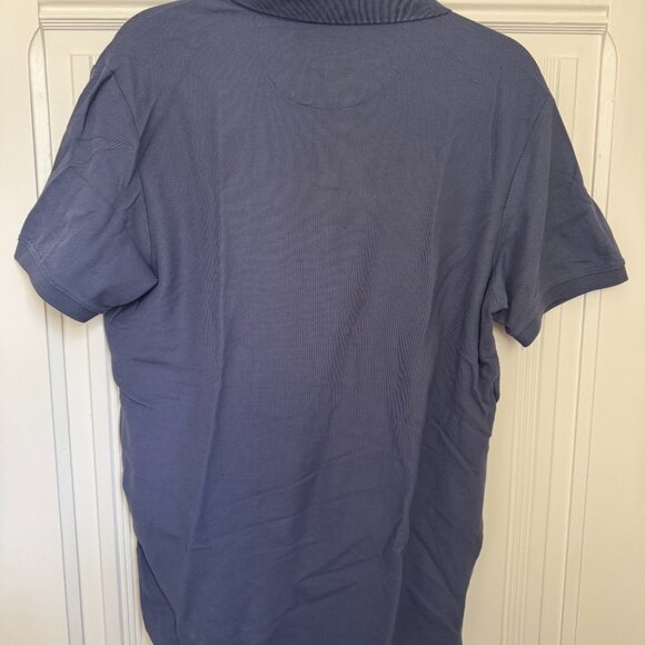 Cuts Polo Shirt Mens L Dark Blue Curve-Hem 100% Pima Cotton Casual - Picture 4 of 7